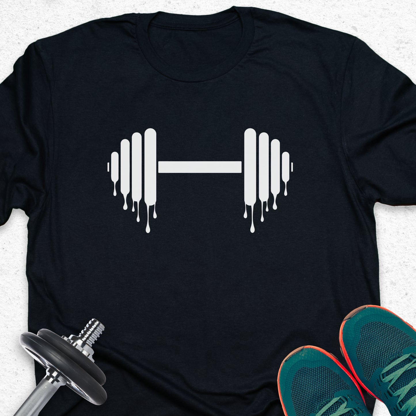 Inspirational Workout T-Shirt — Motivational "Sweaty Barbell" Gym Tee