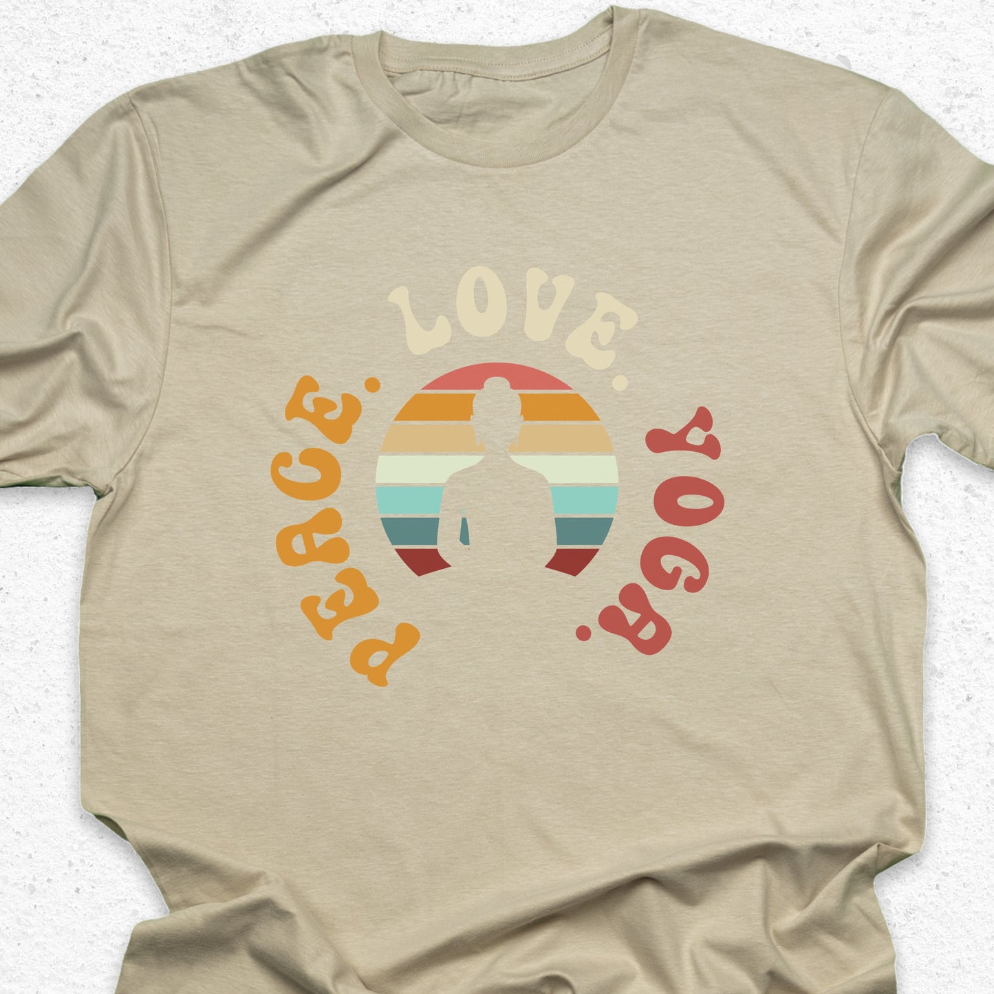 Peace Love Yoga T-Shirt – Minimalist Yoga Tee, Spiritual Shirt, Mindfulness Wellness Apparel