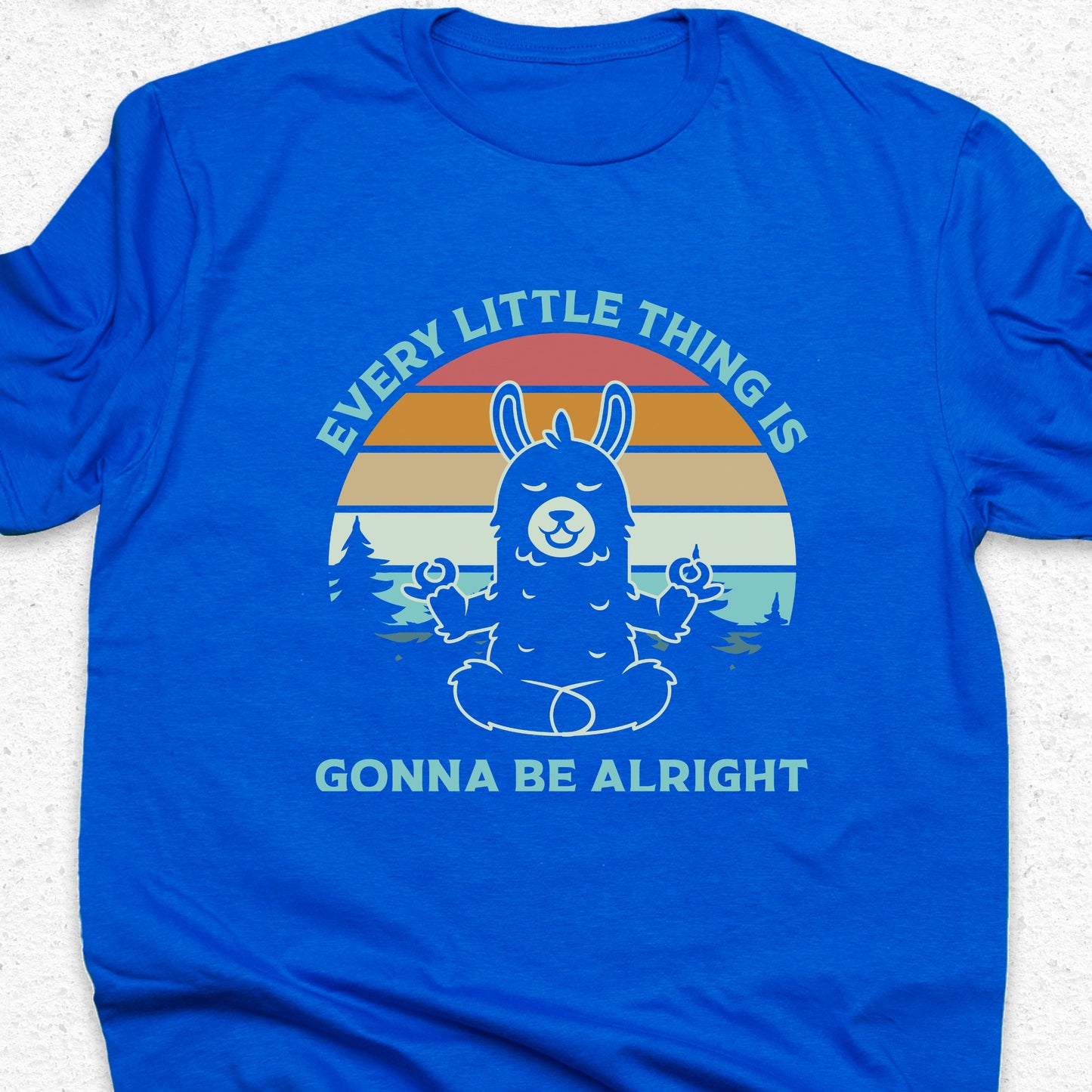 Everything Is Gonna Be Alright Llama T-Shirt – Cute Meditation Tee, Funny Yoga Shirt, Positive Vibes Gift