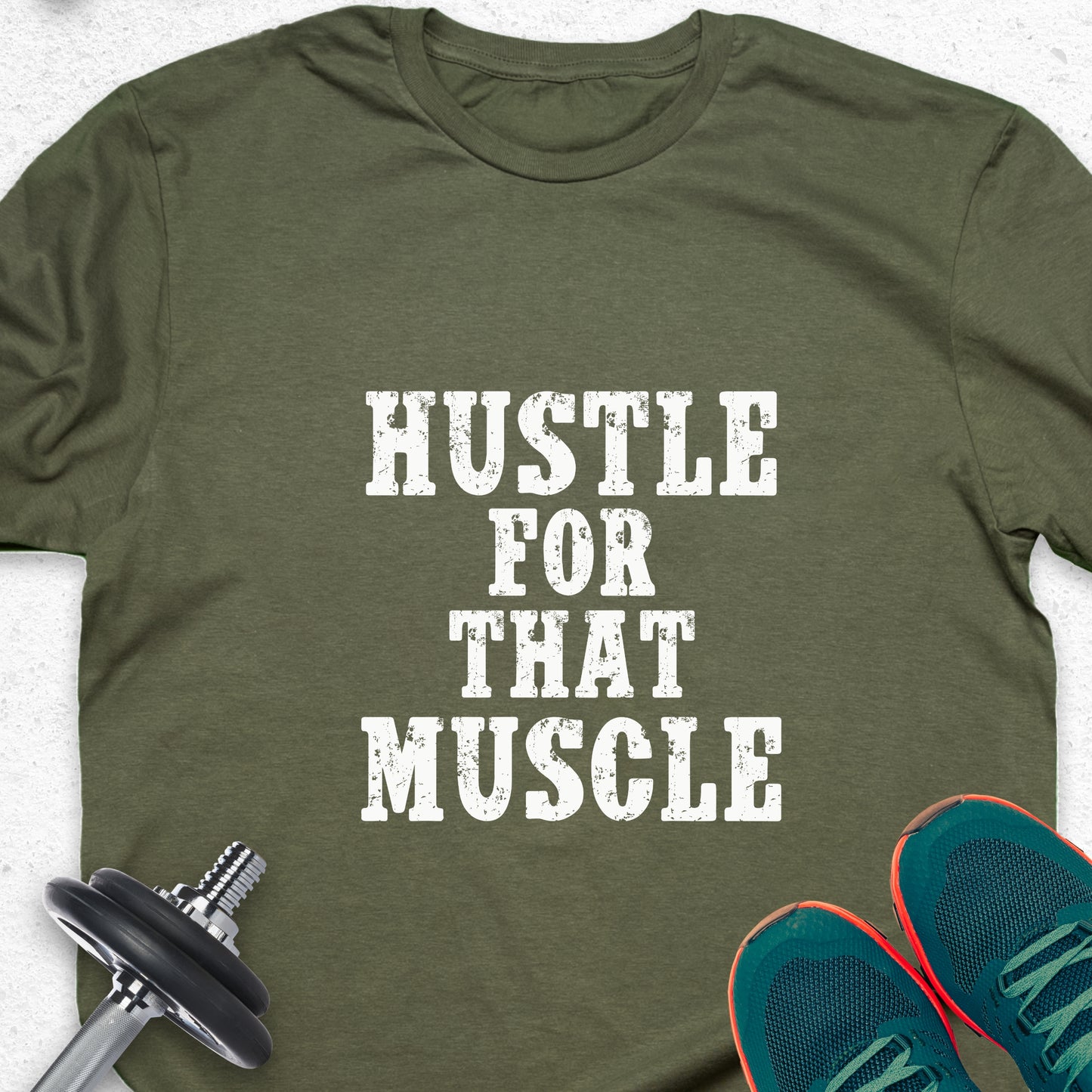 Hustle For That Muscle T-Shirt – Funny Gym Motivation Workout Tee — Inspirational Workout Tee, Workout Humour