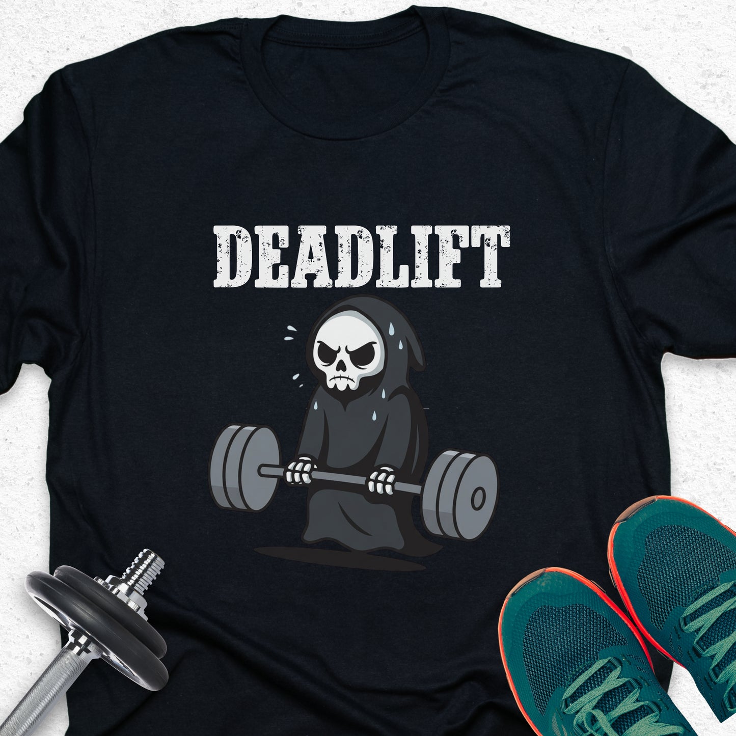 Deadlift Grim Reaper T-Shirt — Humorous Gym Workout Tee