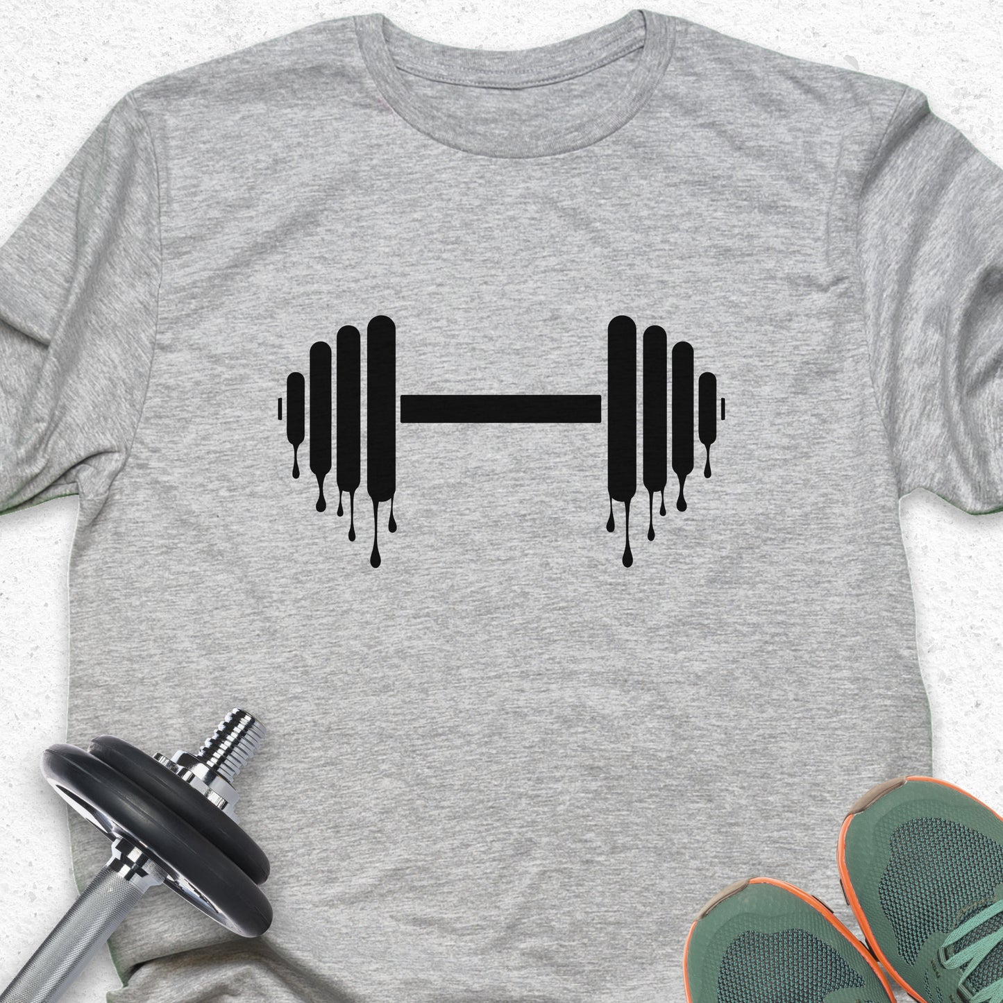 Inspirational Workout T-Shirt — Motivational "Sweaty Barbell" Gym Tee