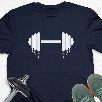 Inspirational Workout T-Shirt — Motivational "Sweaty Barbell" Gym Tee