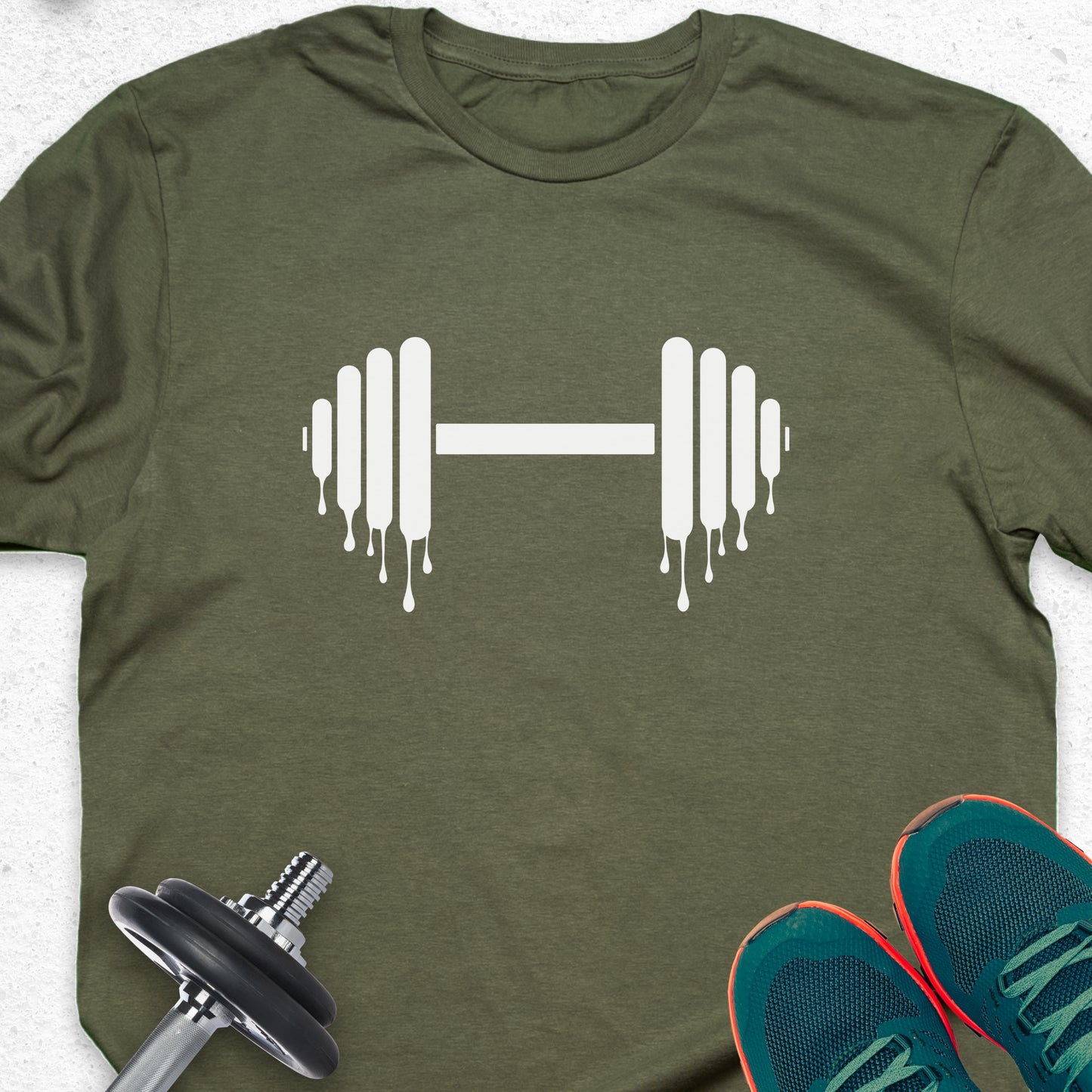 Inspirational Workout T-Shirt — Motivational "Sweaty Barbell" Gym Tee