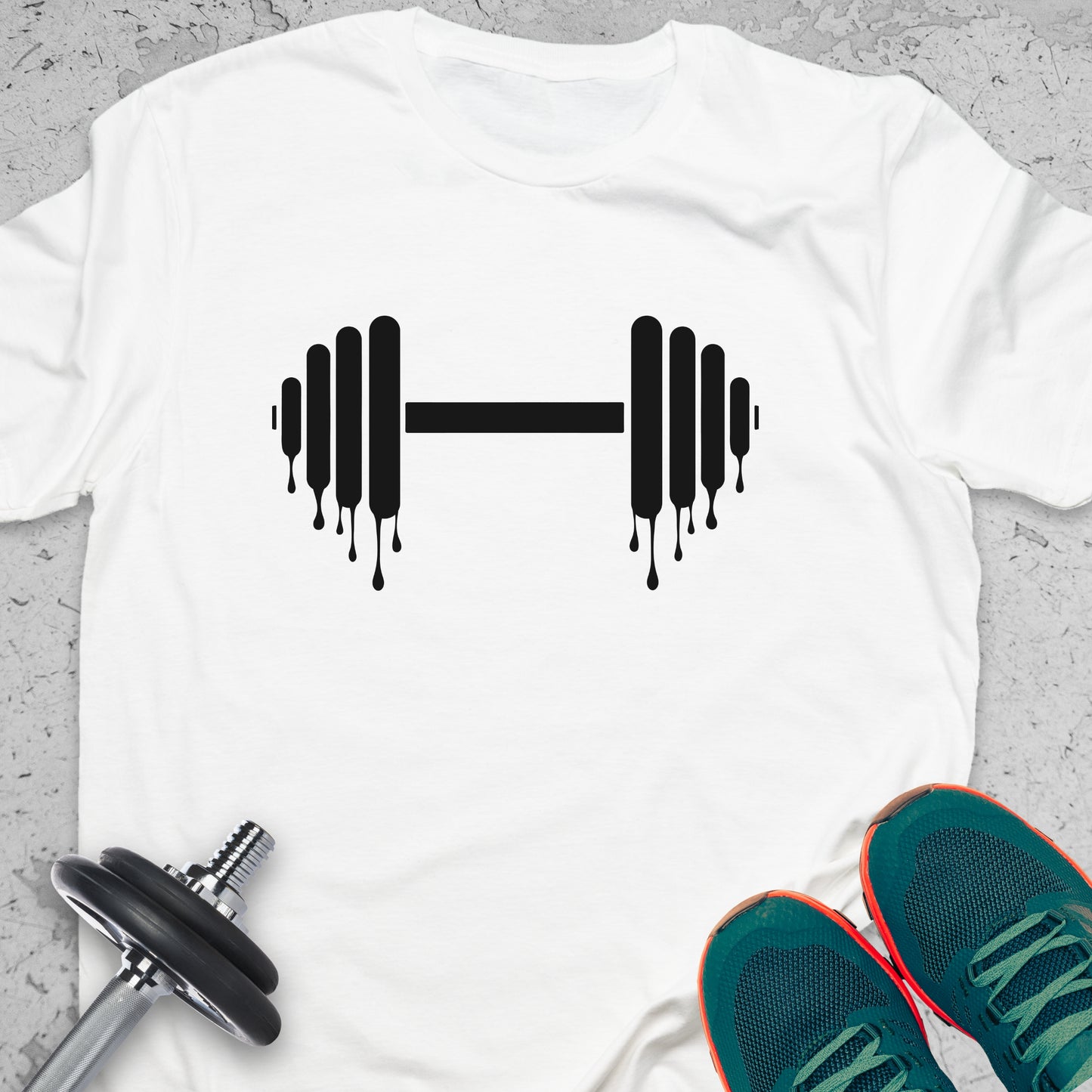 Inspirational Workout T-Shirt — Motivational "Sweaty Barbell" Gym Tee