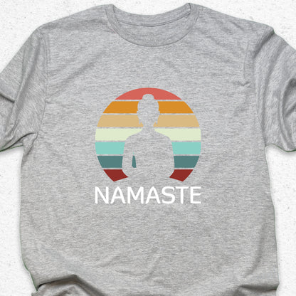 Namaste Yoga T-Shirt – Vintage Sunset Meditation Tee, Spiritual Yoga Shirt, Mindfulness Gift