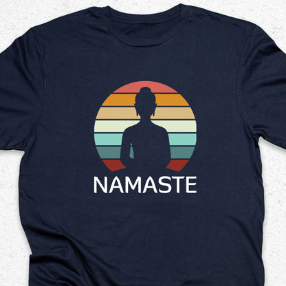 Namaste Yoga T-Shirt – Vintage Sunset Meditation Tee, Spiritual Yoga Shirt, Mindfulness Gift