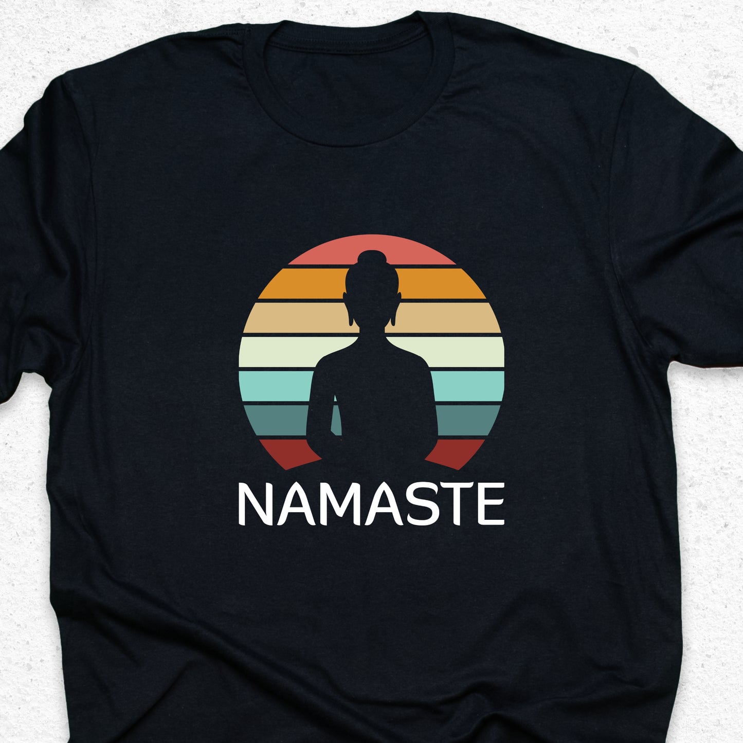 Namaste Yoga T-Shirt – Vintage Sunset Meditation Tee, Spiritual Yoga Shirt, Mindfulness Gift