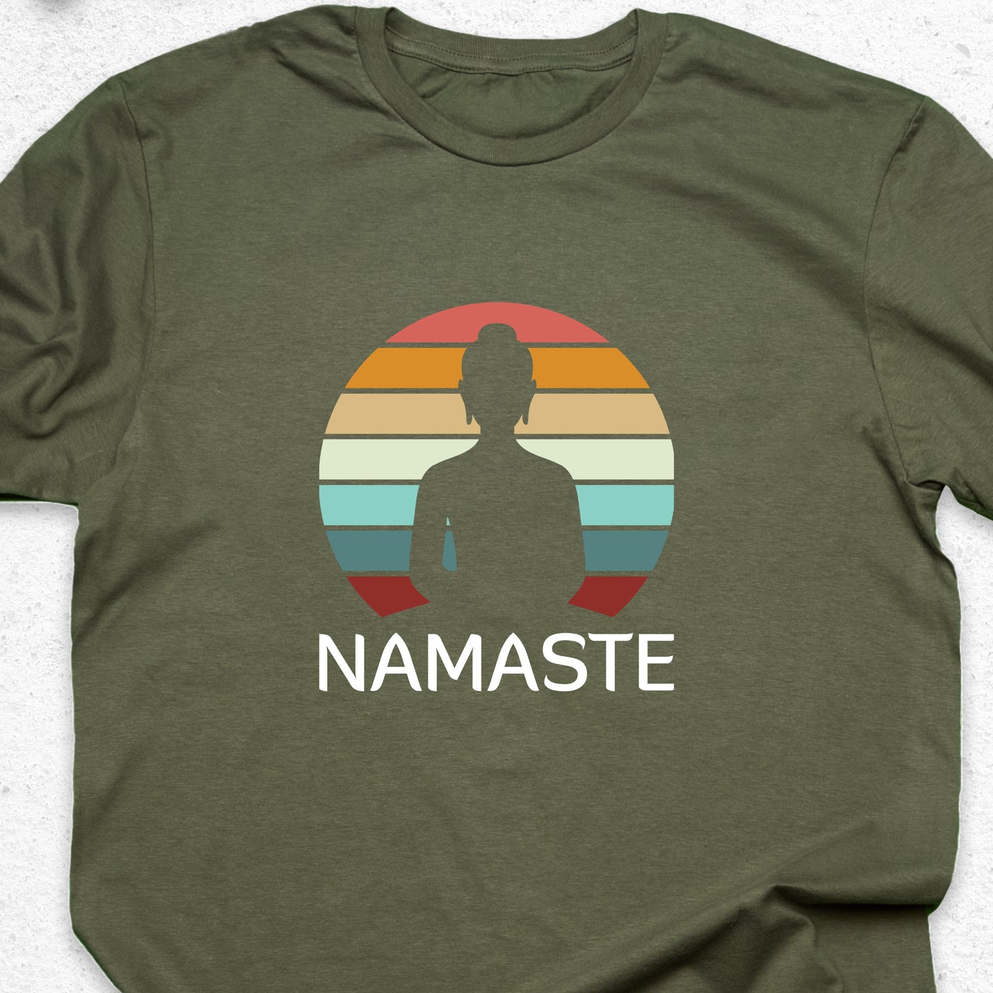 Namaste Yoga T-Shirt – Vintage Sunset Meditation Tee, Spiritual Yoga Shirt, Mindfulness Gift