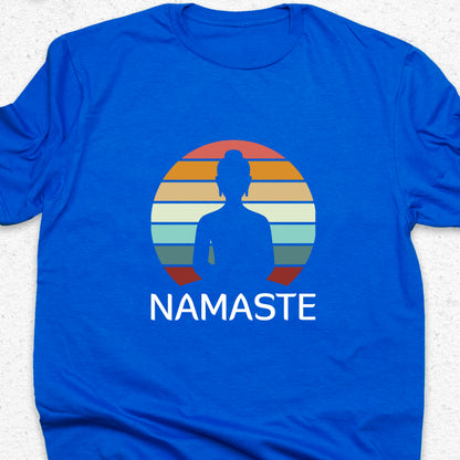 Namaste Yoga T-Shirt – Vintage Sunset Meditation Tee, Spiritual Yoga Shirt, Mindfulness Gift