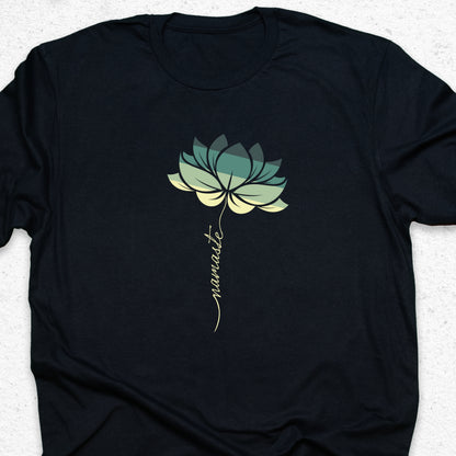 Minimalist Namaste Lotus T-Shirt – Zen Yoga Tee, Spiritual Flower Shirt, Meditation Apparel