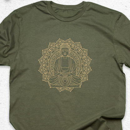 Buddha Mandala T-Shirt – Spiritual Meditation Tee, Zen Yoga Shirt, Sacred Geometry Apparel