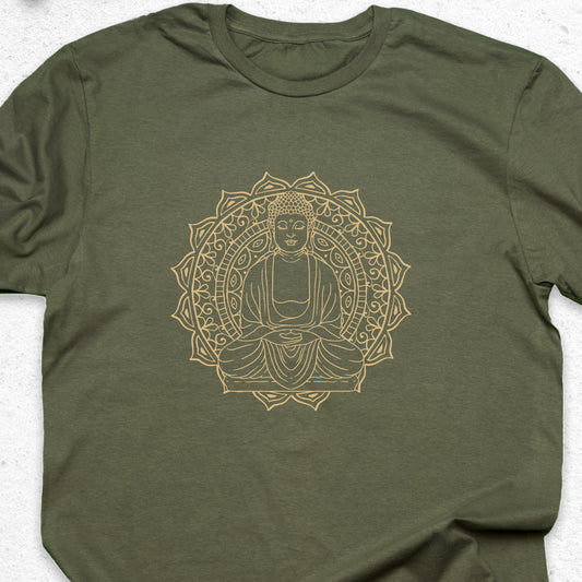 Buddha Mandala T-Shirt – Spiritual Meditation Tee, Zen Yoga Shirt, Sacred Geometry Apparel