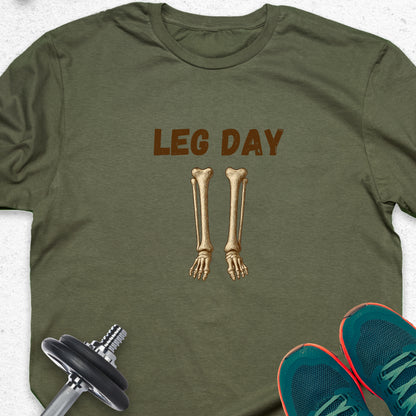 Leg Day Skeleton T-Shirt – Funny Gym Shirt, Workout Humor Tee, Fitness Lover Apparel