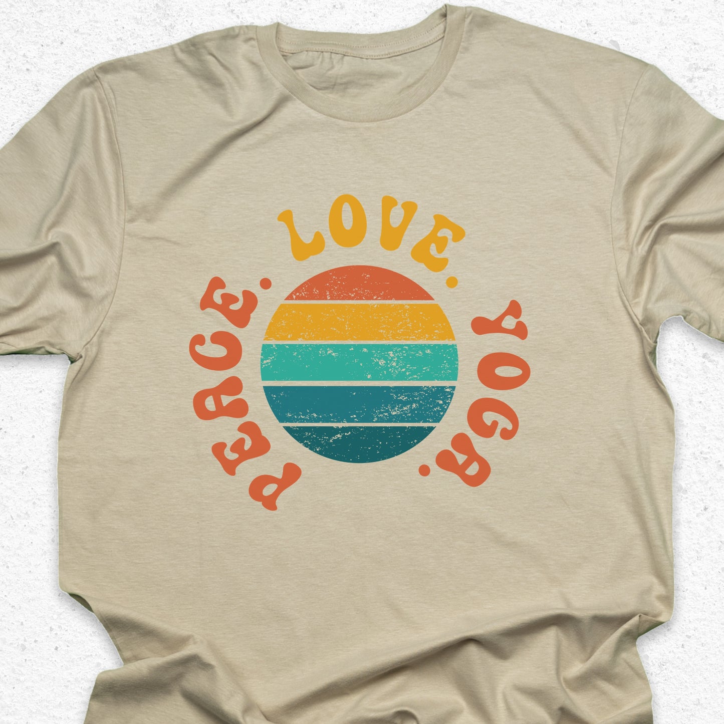 Peace Love Yoga T-Shirt – Minimalist Yoga Tee, Spiritual Shirt, Mindfulness Wellness Apparel