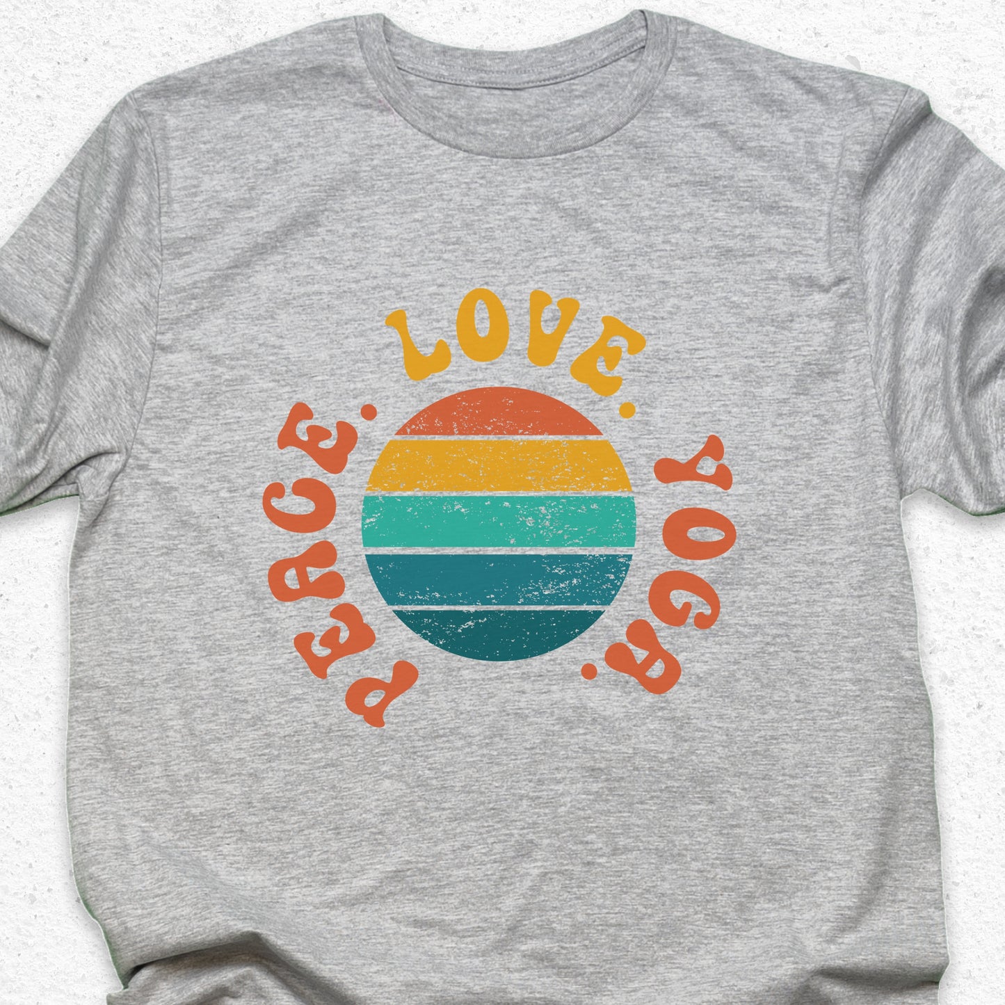 Peace Love Yoga T-Shirt – Minimalist Yoga Tee, Spiritual Shirt, Mindfulness Wellness Apparel