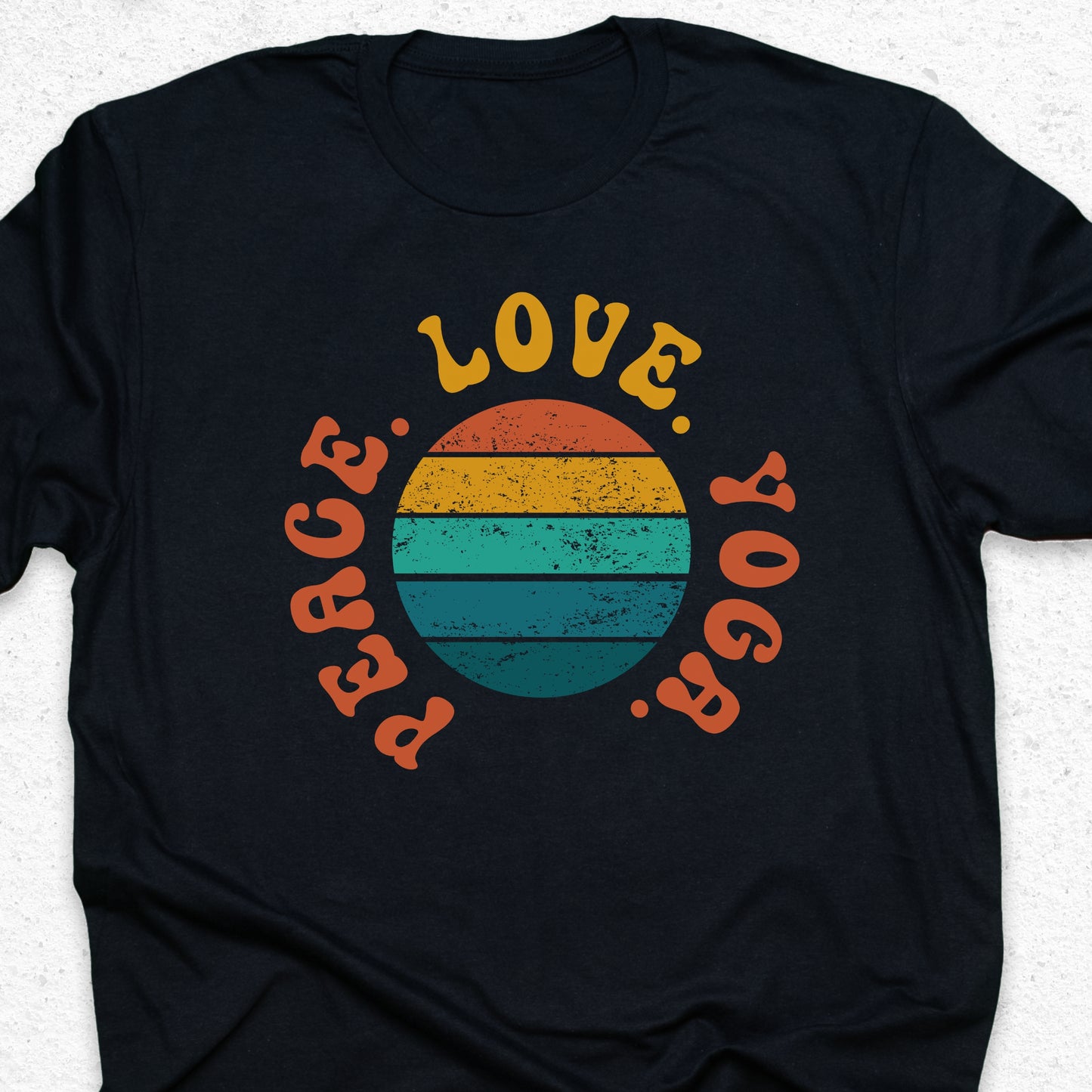Peace Love Yoga T-Shirt – Minimalist Yoga Tee, Spiritual Shirt, Mindfulness Wellness Apparel