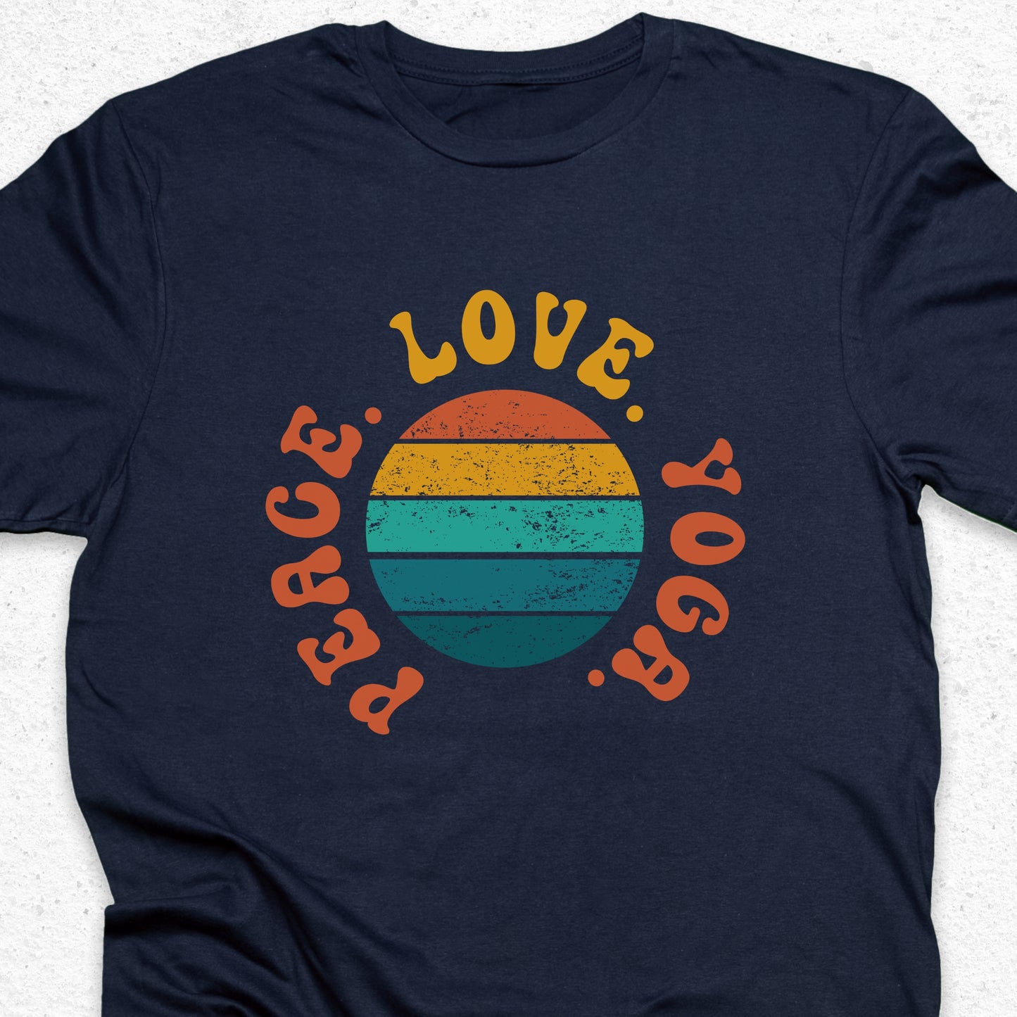 Peace Love Yoga T-Shirt – Minimalist Yoga Tee, Spiritual Shirt, Mindfulness Wellness Apparel
