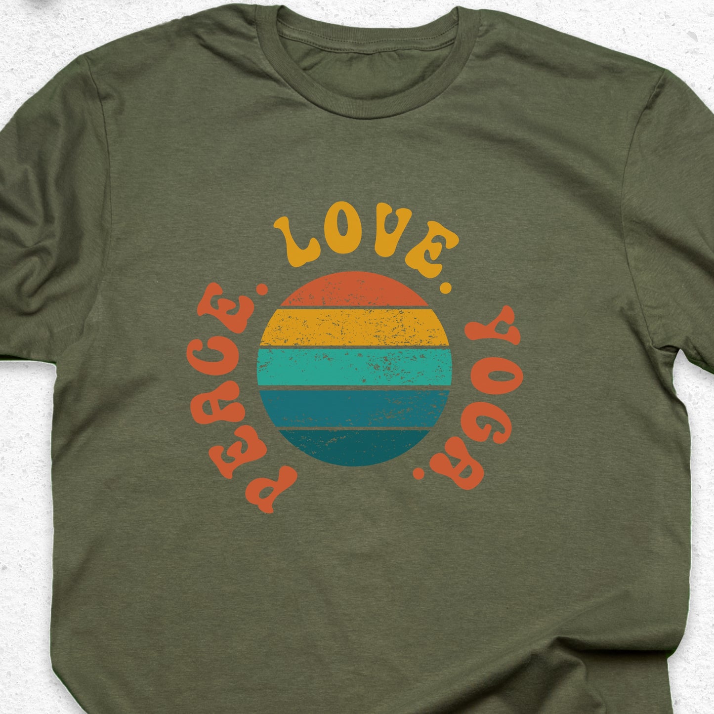 Peace Love Yoga T-Shirt – Minimalist Yoga Tee, Spiritual Shirt, Mindfulness Wellness Apparel