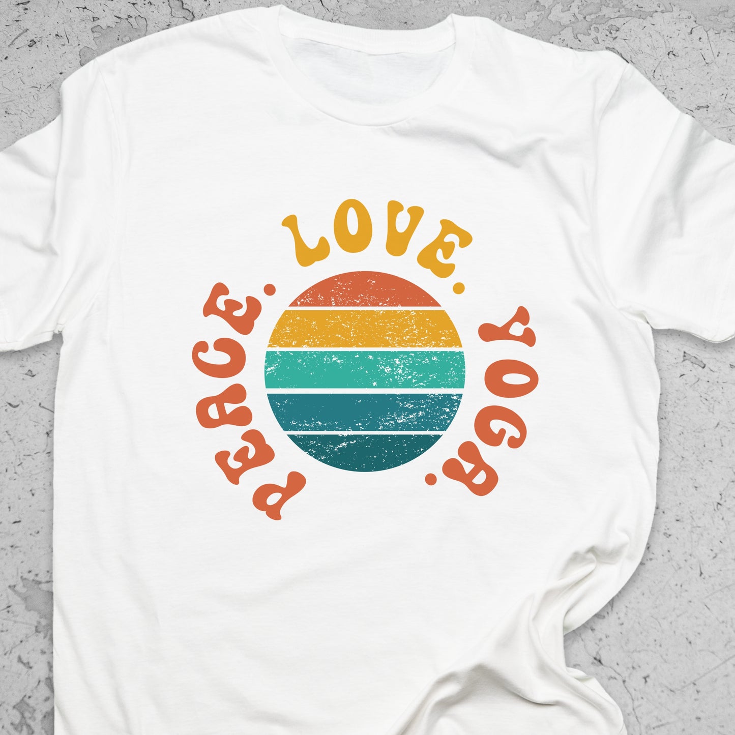 Peace Love Yoga T-Shirt – Minimalist Yoga Tee, Spiritual Shirt, Mindfulness Wellness Apparel