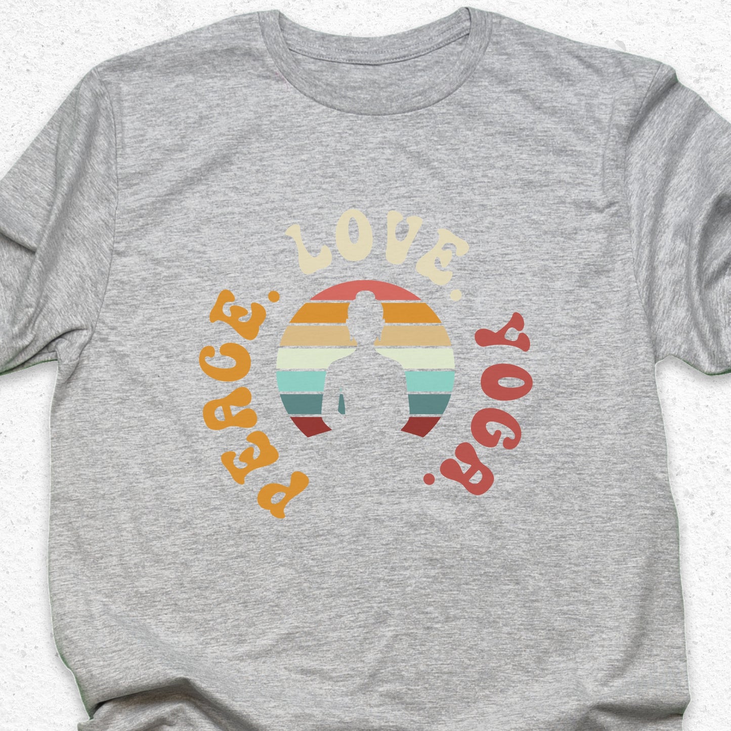 Peace Love Yoga T-Shirt – Minimalist Yoga Tee, Spiritual Shirt, Mindfulness Wellness Apparel