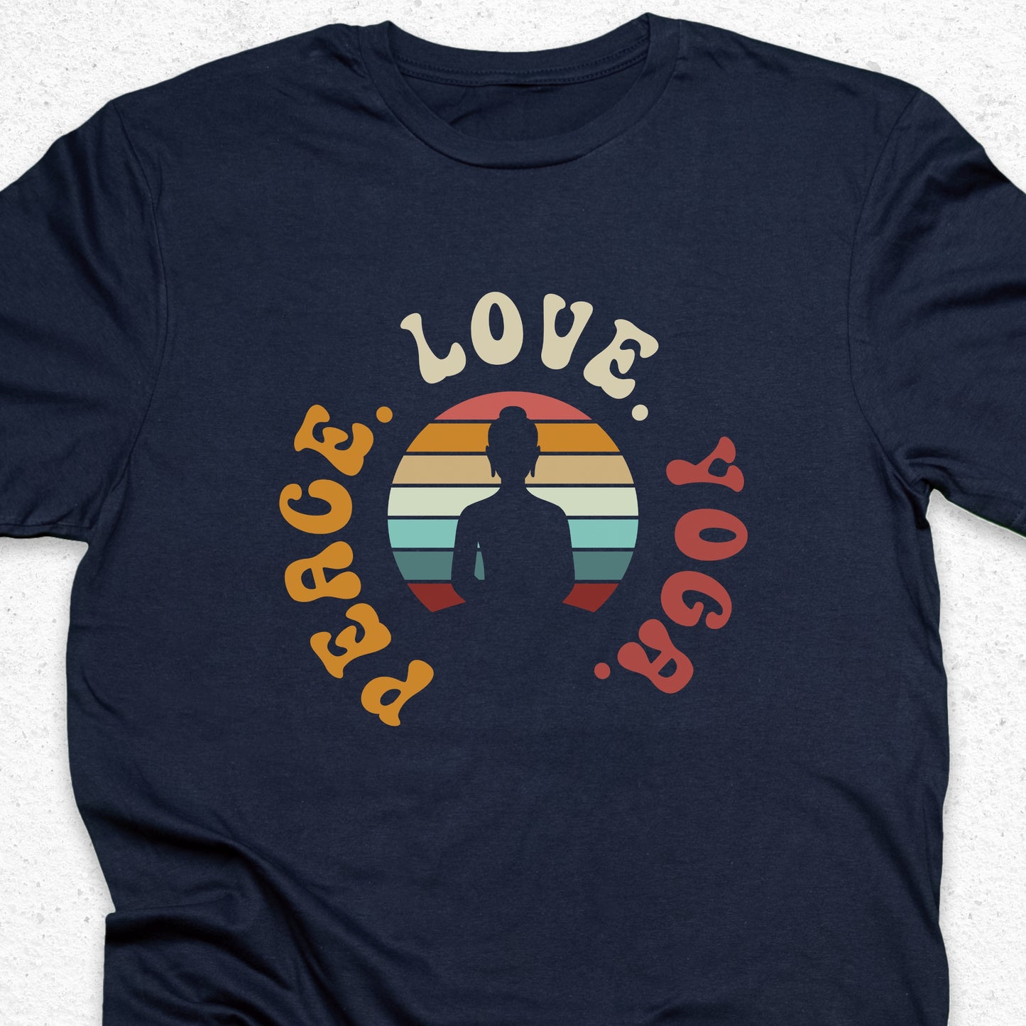 Peace Love Yoga T-Shirt – Minimalist Yoga Tee, Spiritual Shirt, Mindfulness Wellness Apparel