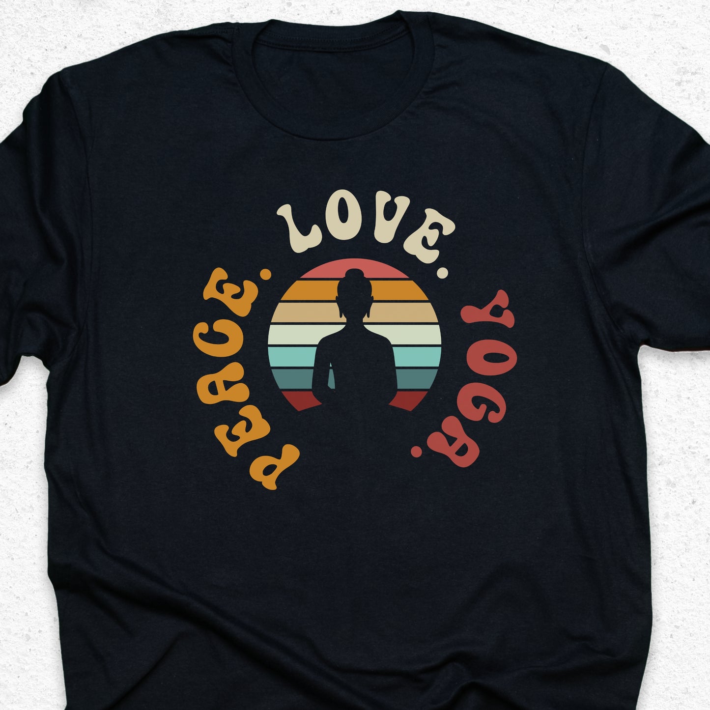 Peace Love Yoga T-Shirt – Minimalist Yoga Tee, Spiritual Shirt, Mindfulness Wellness Apparel