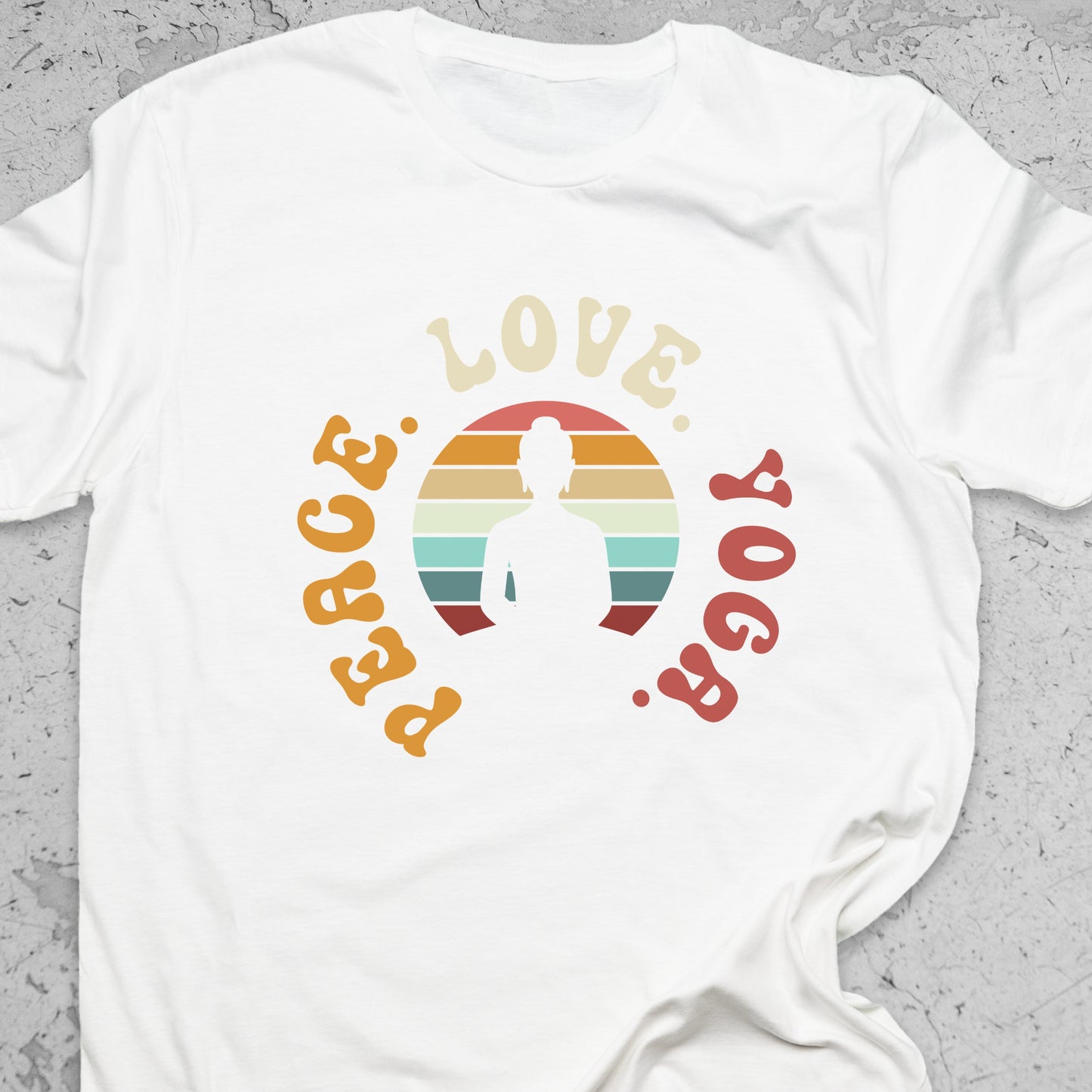 Peace Love Yoga T-Shirt – Minimalist Yoga Tee, Spiritual Shirt, Mindfulness Wellness Apparel