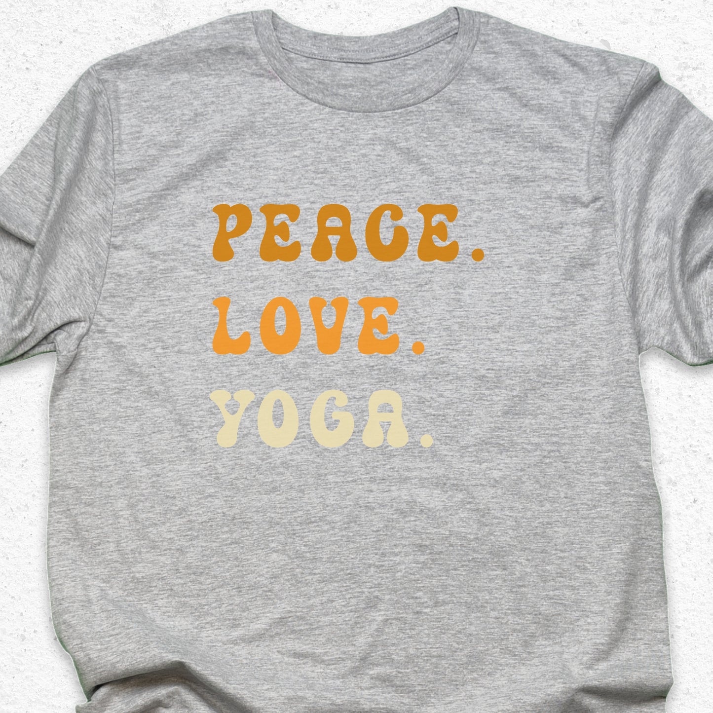 Peace Love Yoga T-Shirt – Minimalist Yoga Tee, Spiritual Shirt, Mindfulness Wellness Apparel