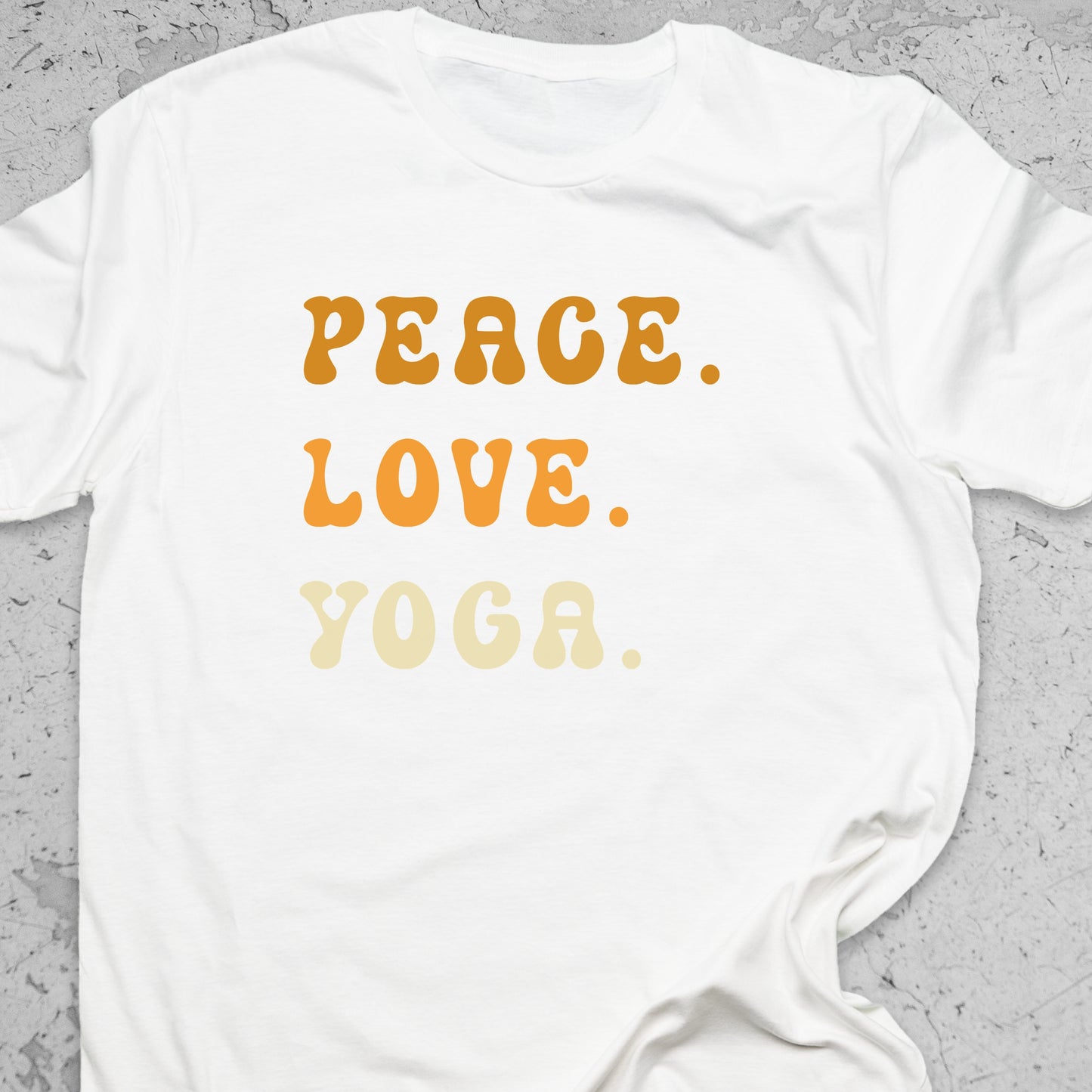 Peace Love Yoga T-Shirt – Minimalist Yoga Tee, Spiritual Shirt, Mindfulness Wellness Apparel