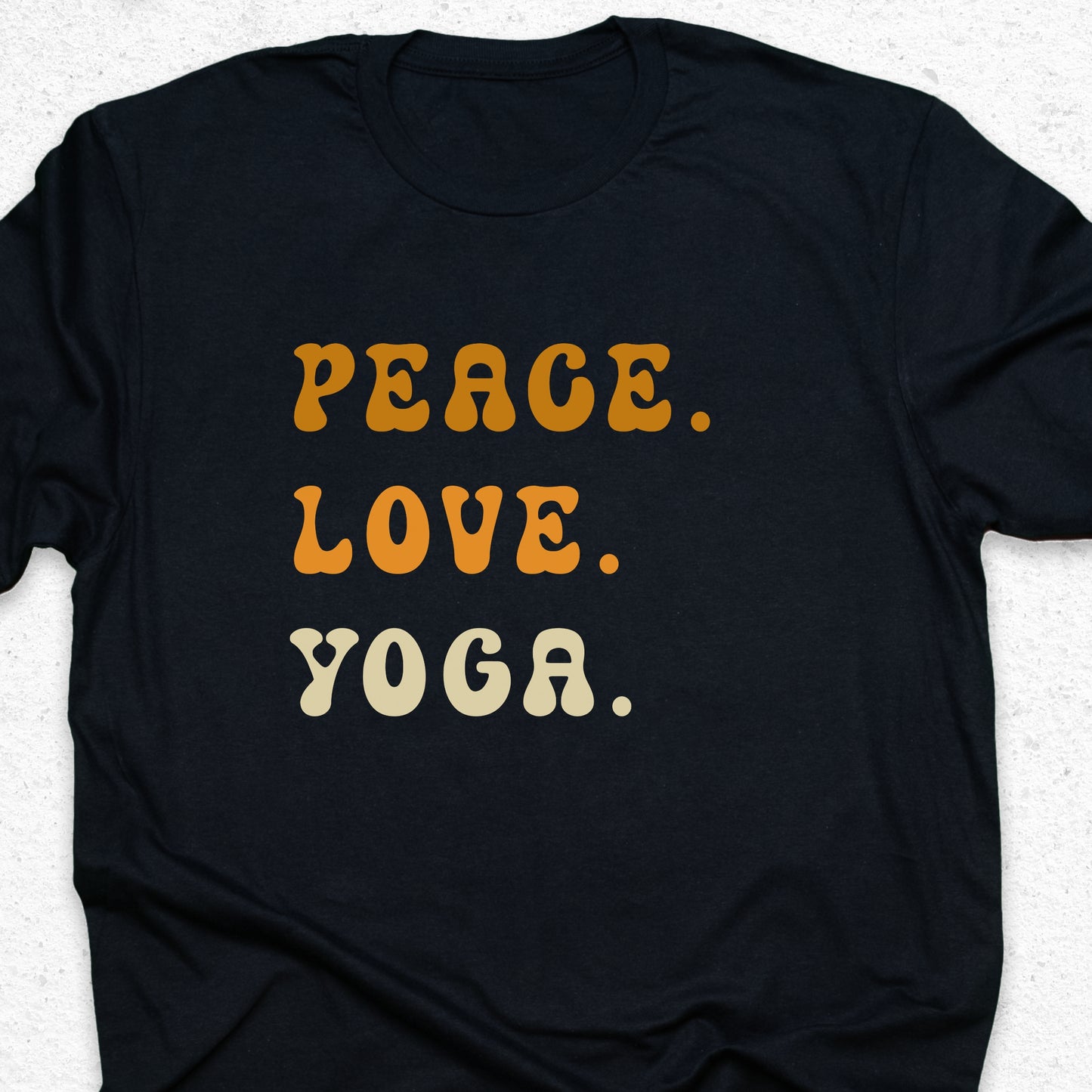 Peace Love Yoga T-Shirt – Minimalist Yoga Tee, Spiritual Shirt, Mindfulness Wellness Apparel
