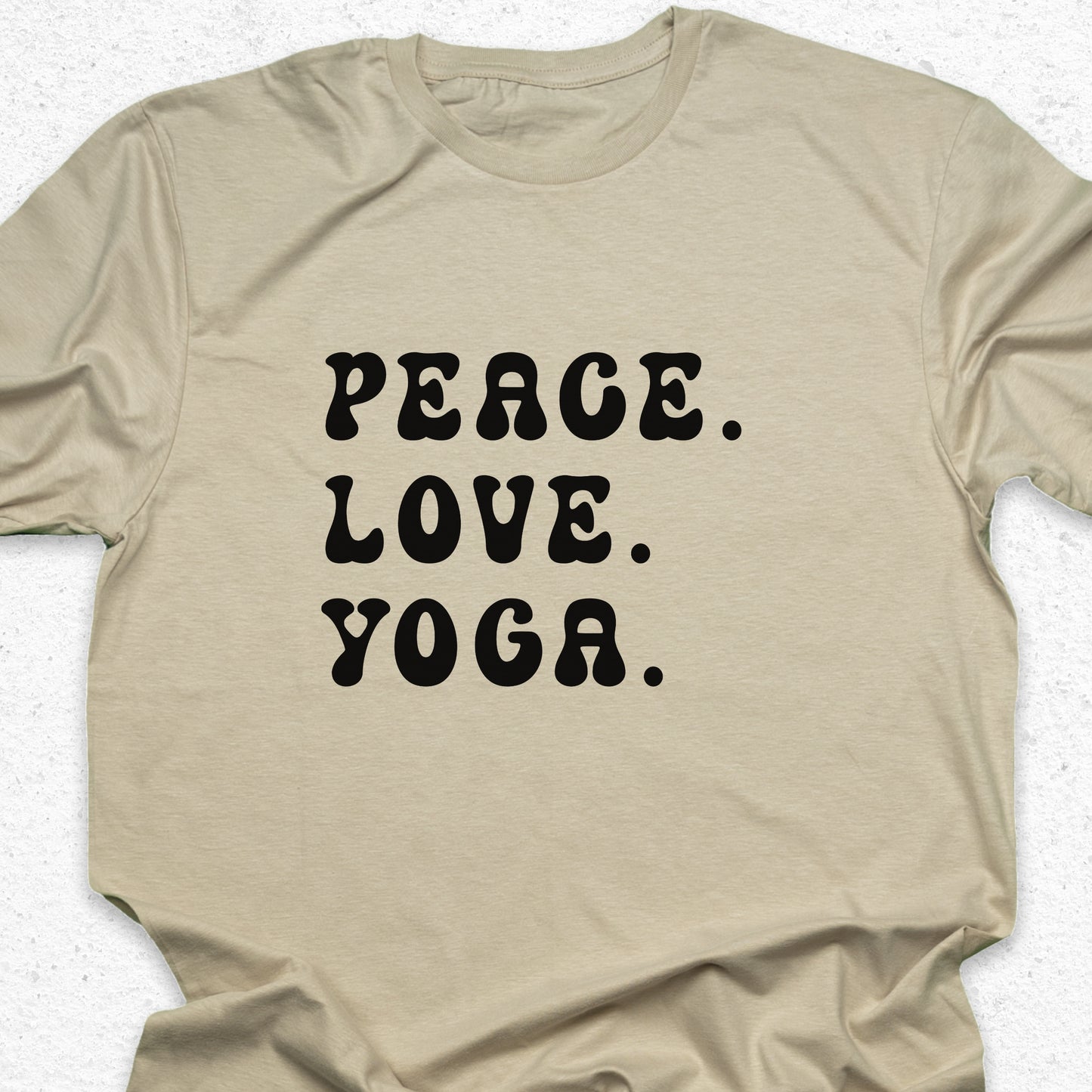 Peace Love Yoga T-Shirt – Minimalist Yoga Tee, Spiritual Shirt, Mindfulness Wellness Apparel