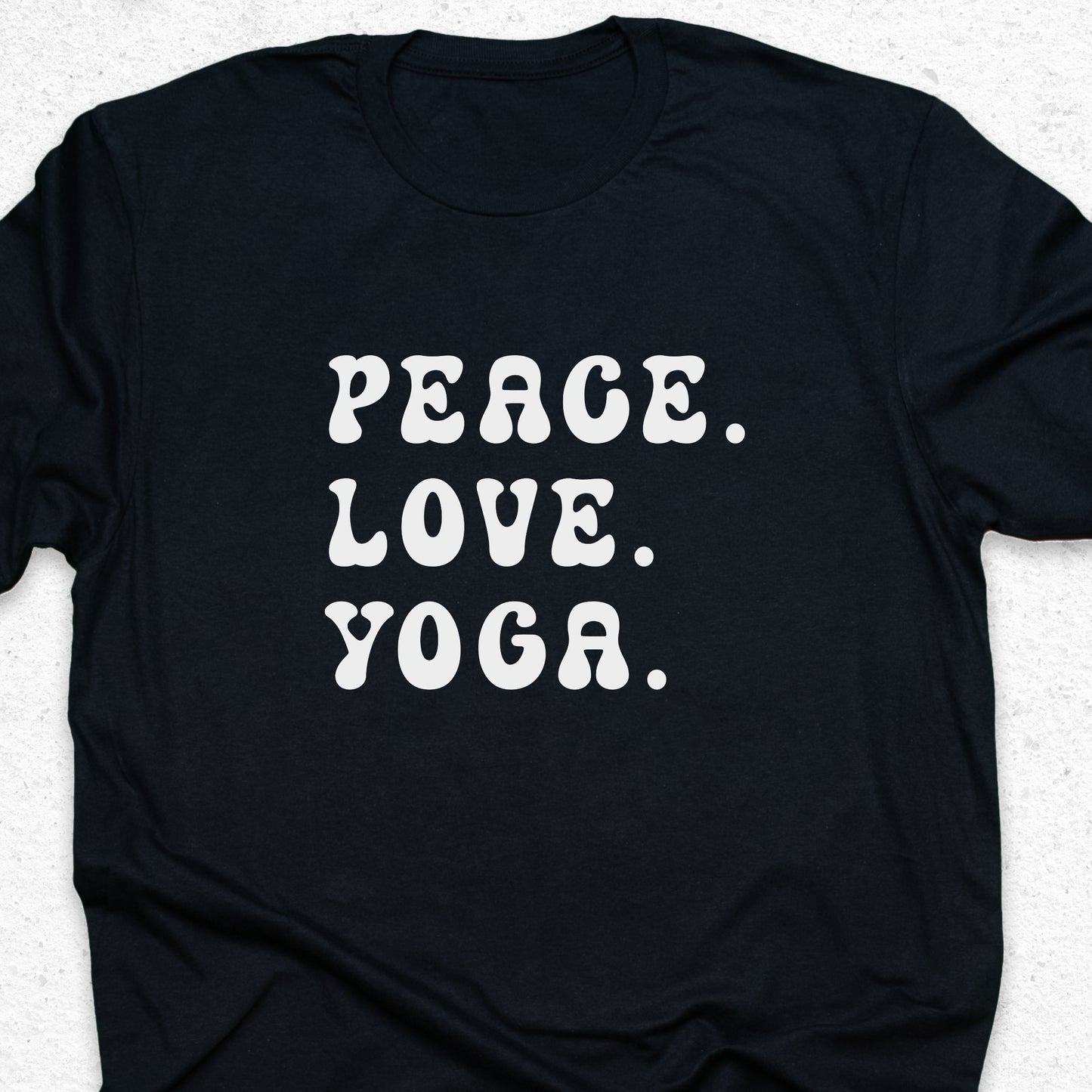 Peace Love Yoga T-Shirt – Minimalist Yoga Tee, Spiritual Shirt, Mindfulness Wellness Apparel