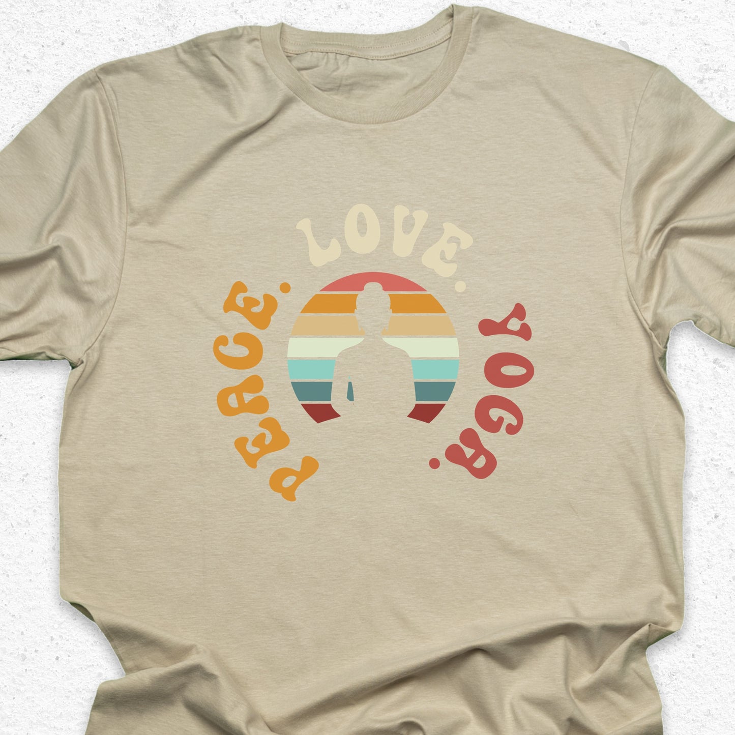 Peace Love Yoga T-Shirt – Minimalist Yoga Tee, Spiritual Shirt, Mindfulness Wellness Apparel