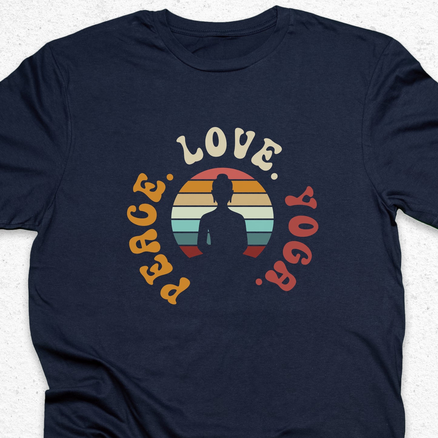Peace Love Yoga T-Shirt – Minimalist Yoga Tee, Spiritual Shirt, Mindfulness Wellness Apparel