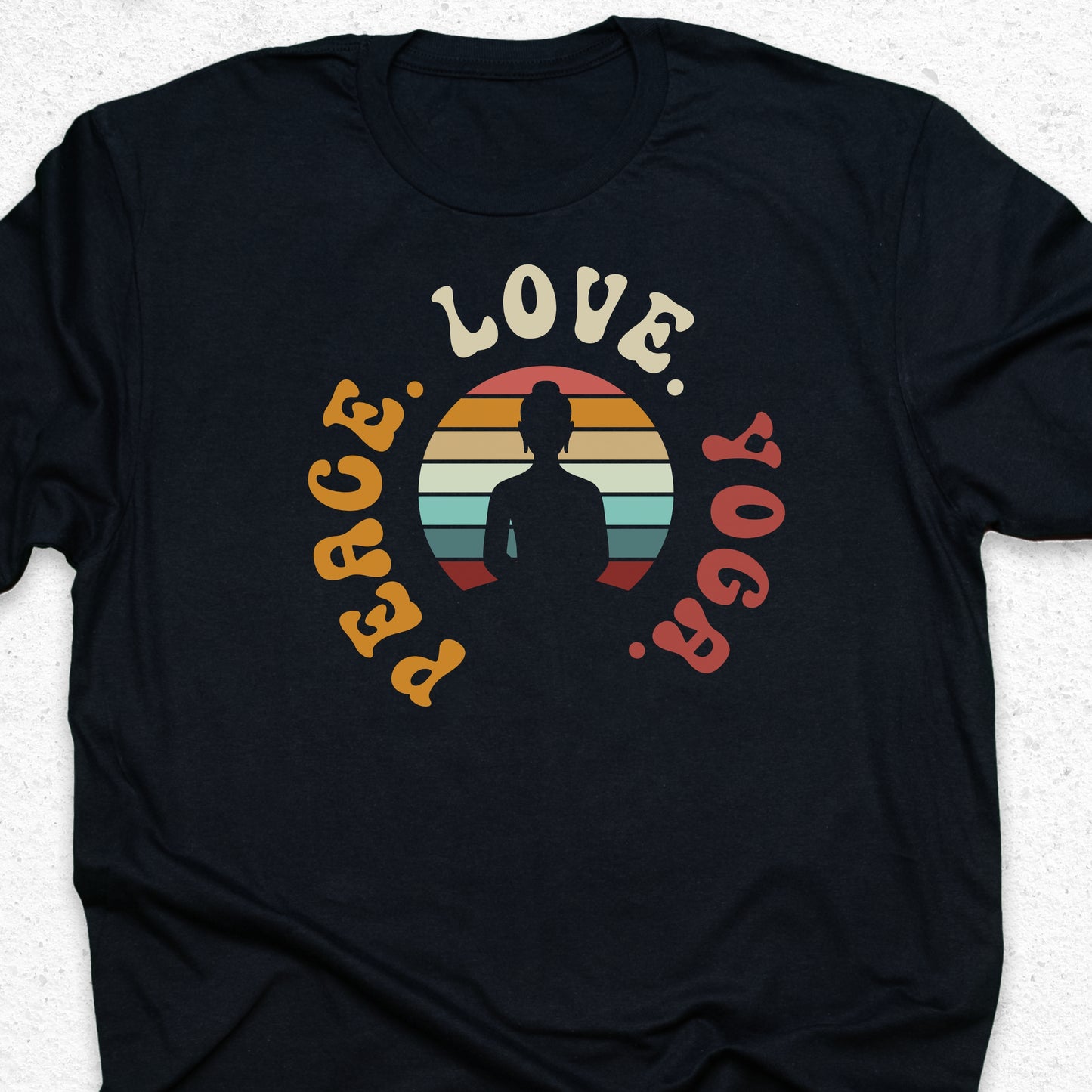 Peace Love Yoga T-Shirt – Minimalist Yoga Tee, Spiritual Shirt, Mindfulness Wellness Apparel