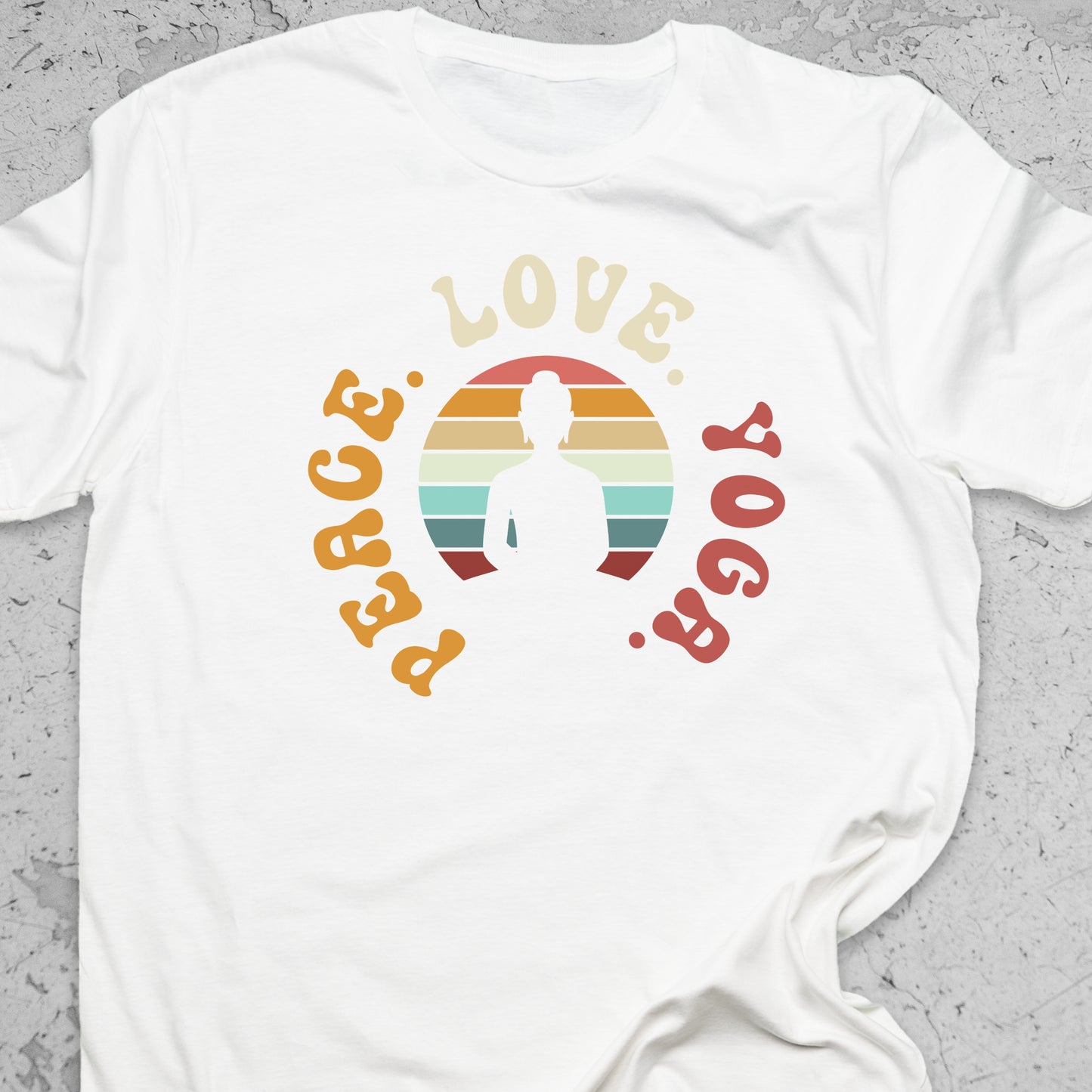 Peace Love Yoga T-Shirt – Minimalist Yoga Tee, Spiritual Shirt, Mindfulness Wellness Apparel