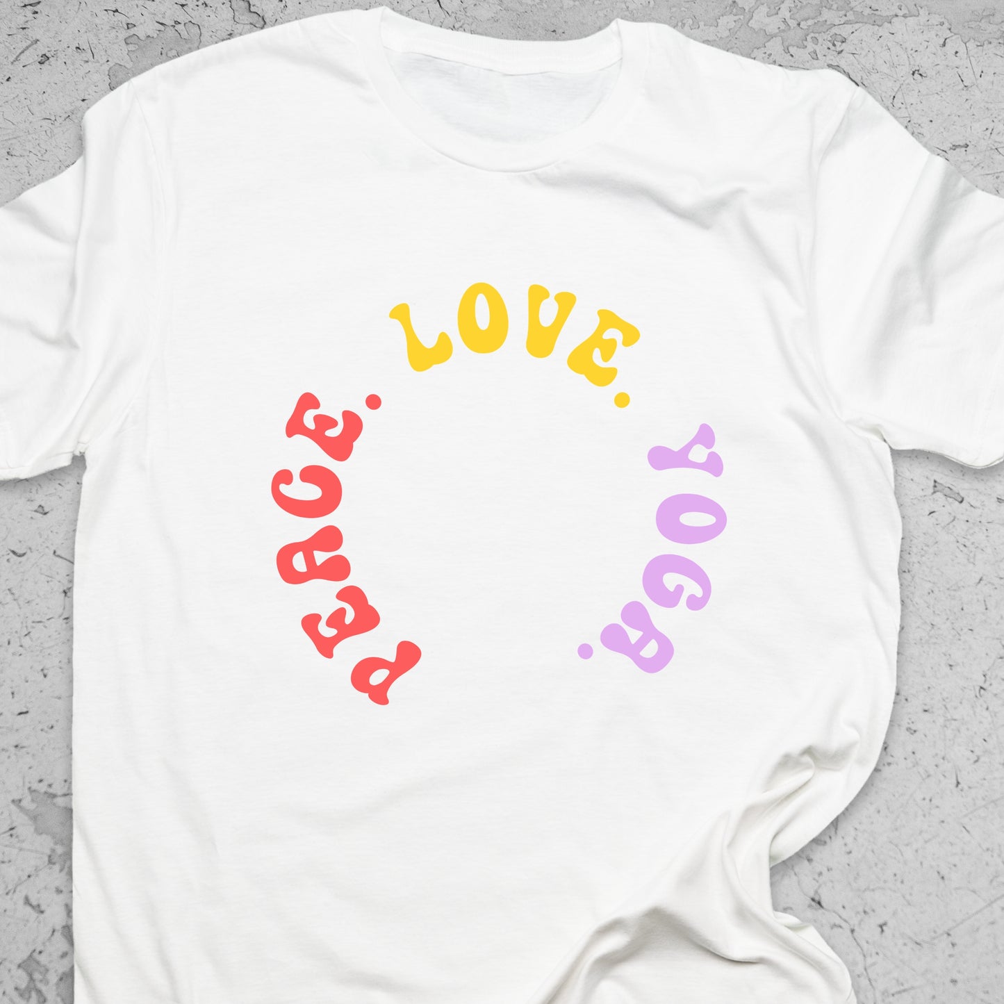 Peace Love Yoga T-Shirt – Minimalist Yoga Tee, Spiritual Shirt, Mindfulness Wellness Apparel