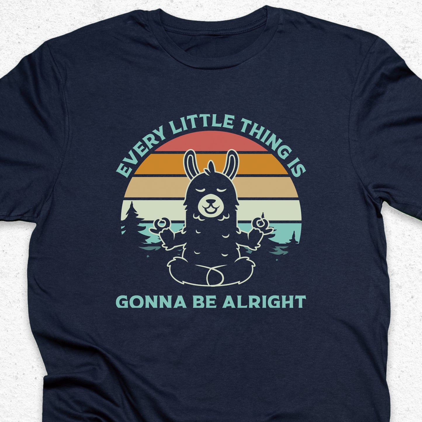 Everything Is Gonna Be Alright Llama T-Shirt – Cute Meditation Tee, Funny Yoga Shirt, Positive Vibes Gift