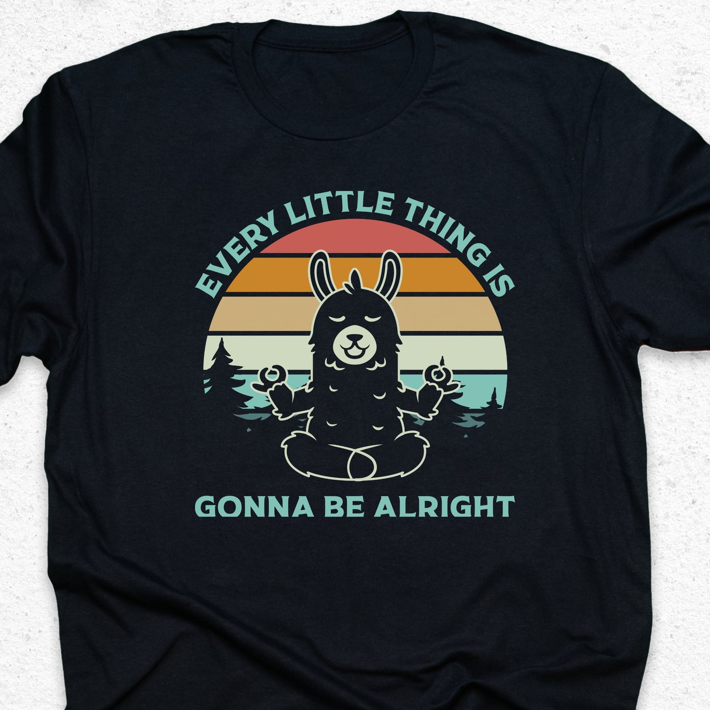Everything Is Gonna Be Alright Llama T-Shirt – Cute Meditation Tee, Funny Yoga Shirt, Positive Vibes Gift