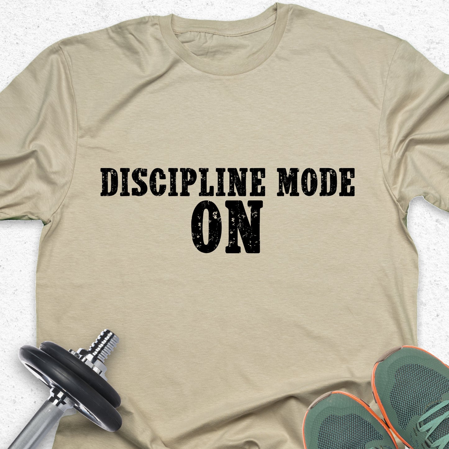 Discipline Mode On T-Shirt – Motivational Gym Tee, Fitness Workout Shirt, Training Mindset Apparel