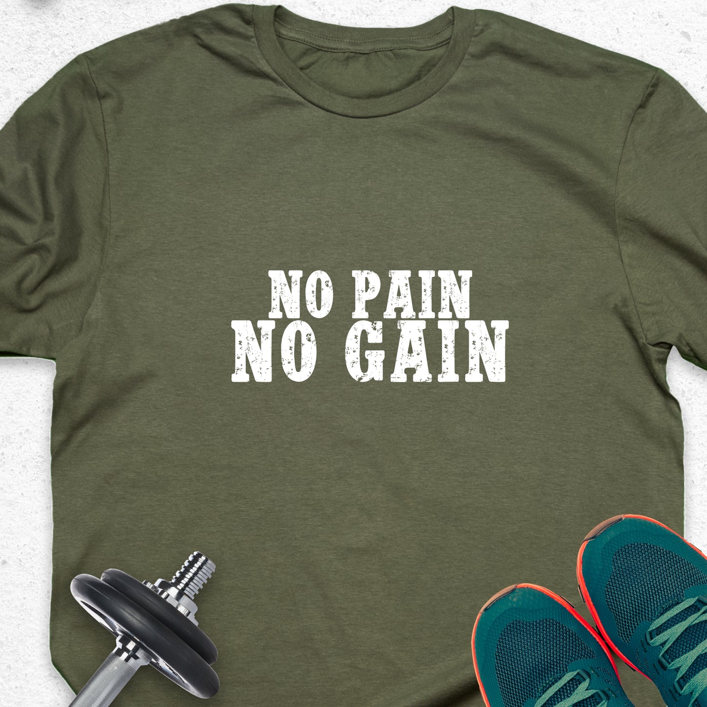 No Pain No Gain T-Shirt – Classic Gym Motivation Tee, Workout Shirt,  Inspirational Workout Tee