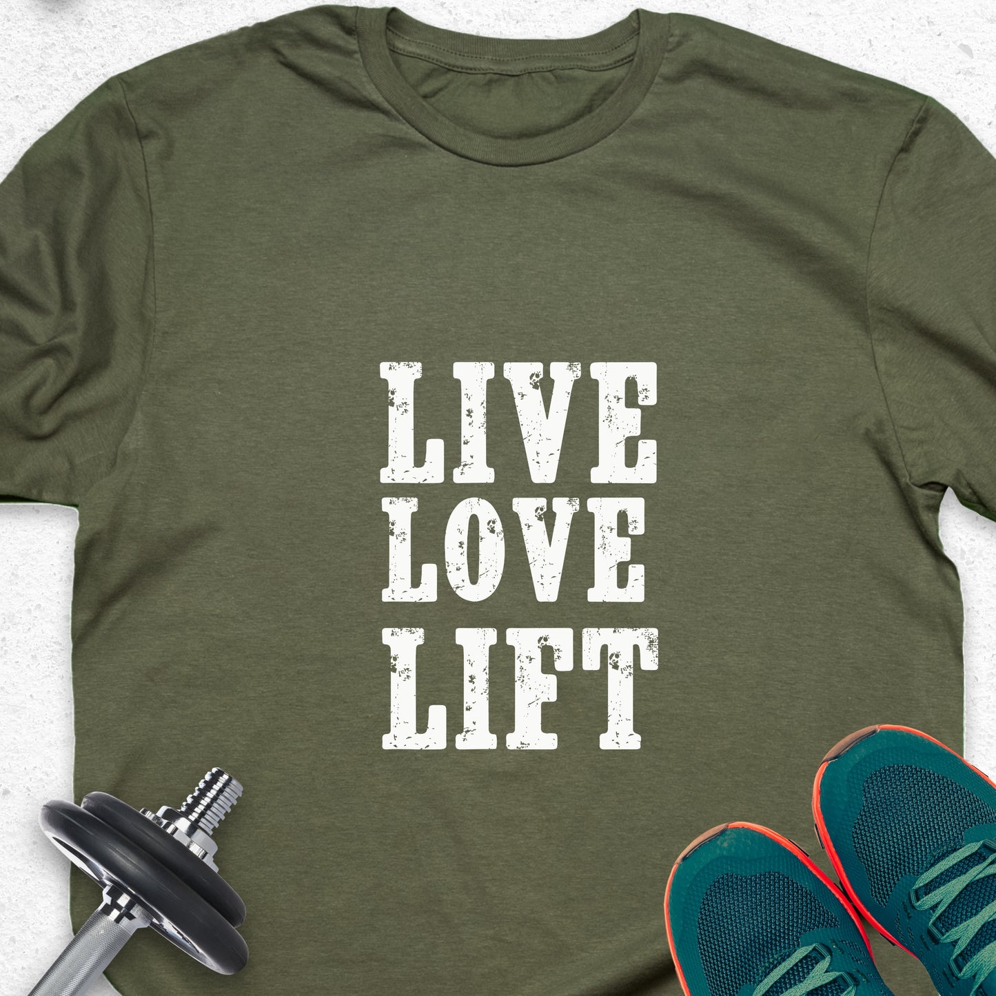 Live Love Lift T-Shirt – Fitness Lifestyle Gym Motivation Tee — Inspirational Workout Tee