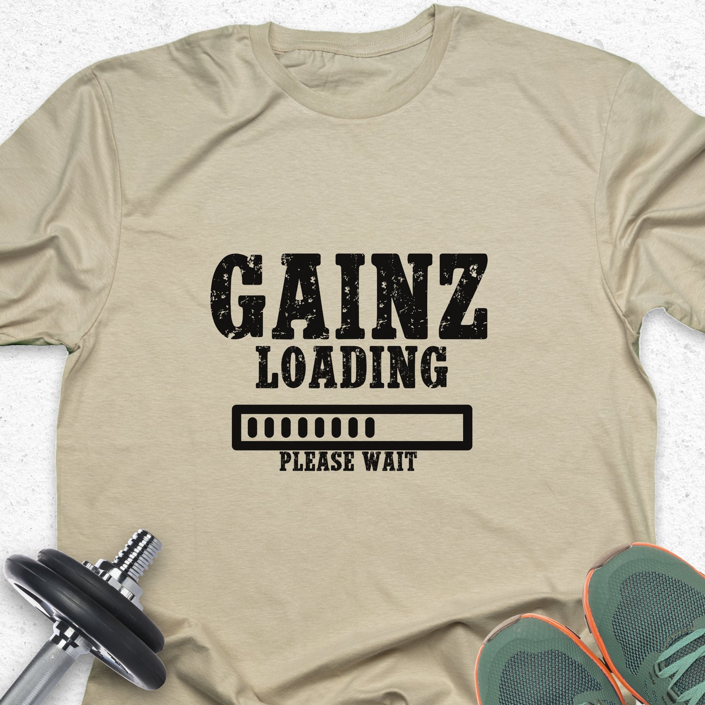 Gainz Loading T-Shirt – Funny Gym Progress Workout Tee — Inspirational Workout Tee