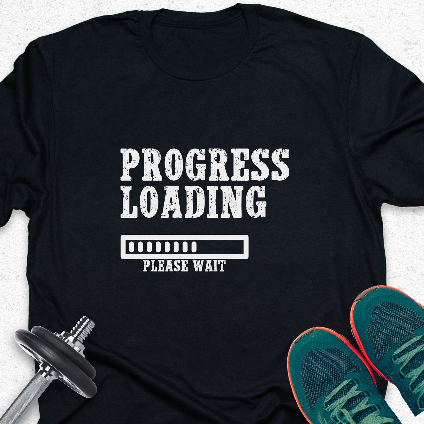 Progress Loading T-Shirt – Gym Motivation Fitness Progress Bar Tee— Inspirational Workout Tee