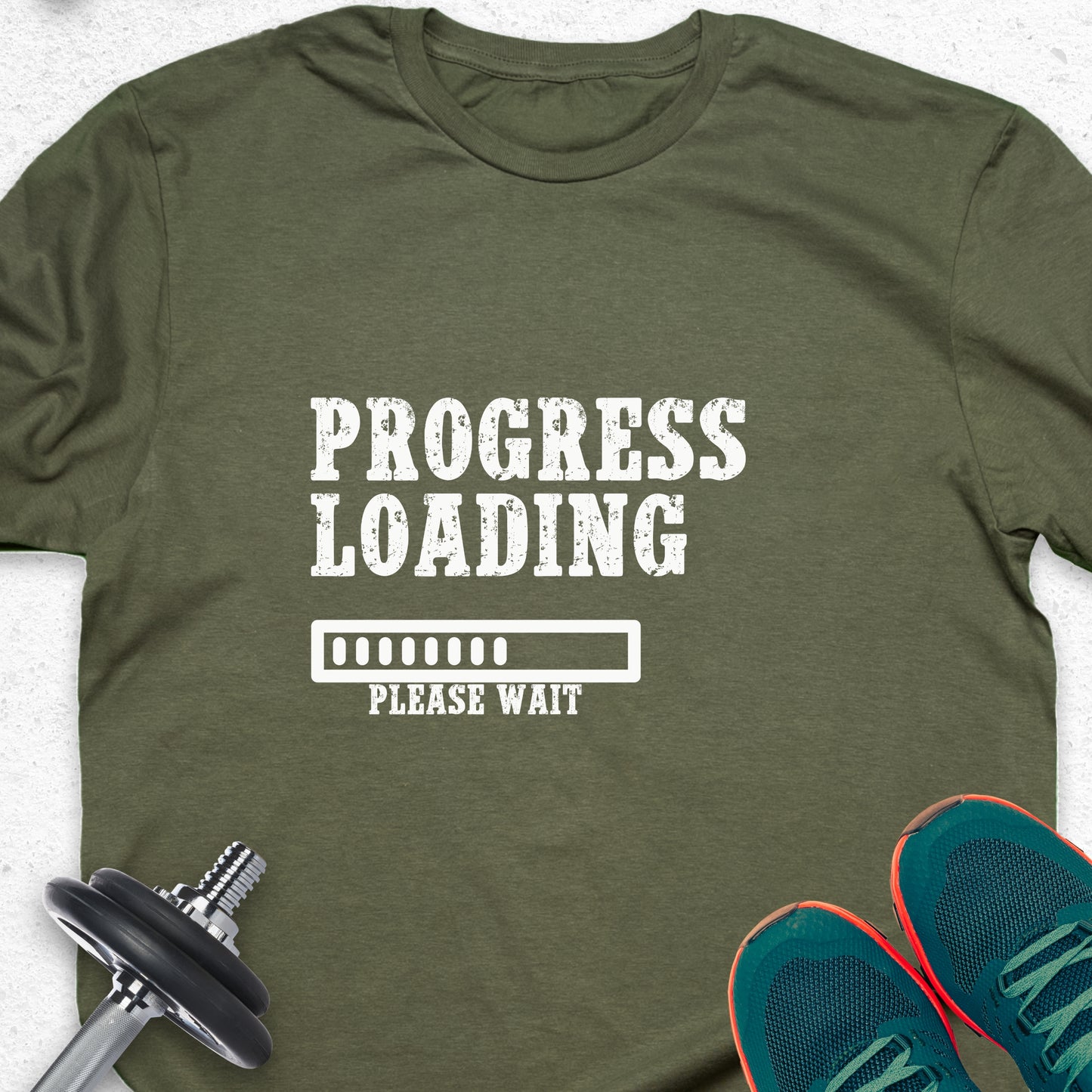 Progress Loading T-Shirt – Gym Motivation Fitness Progress Bar Tee— Inspirational Workout Tee