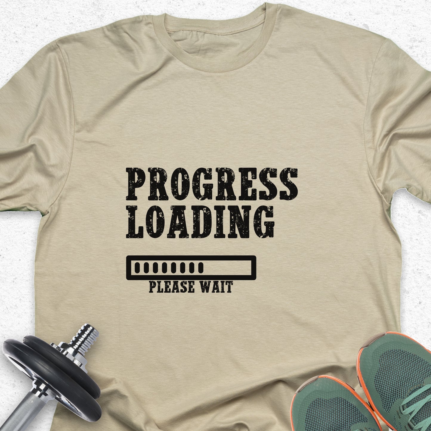 Progress Loading T-Shirt – Gym Motivation Fitness Progress Bar Tee— Inspirational Workout Tee