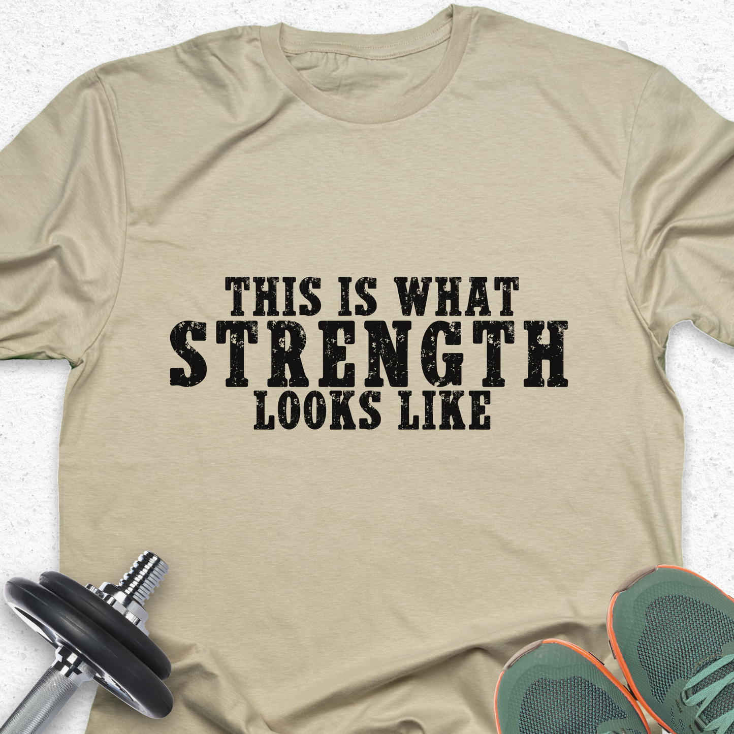 This Is What Strength Looks Like T-Shirt – Bold Gym Motivation Tee, Fitness Strength Shirt