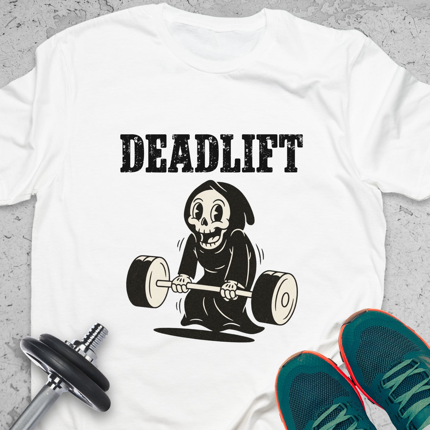 Deadlift Grim Reaper T-Shirt — Humorous Gym Workout Tee