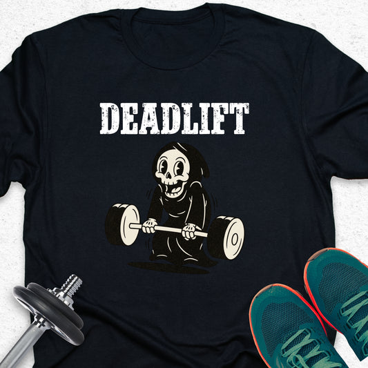 Deadlift Grim Reaper T-Shirt — Humorous Gym Workout Tee